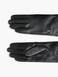 Chic TH Monogram Leather Gloves — Black 2