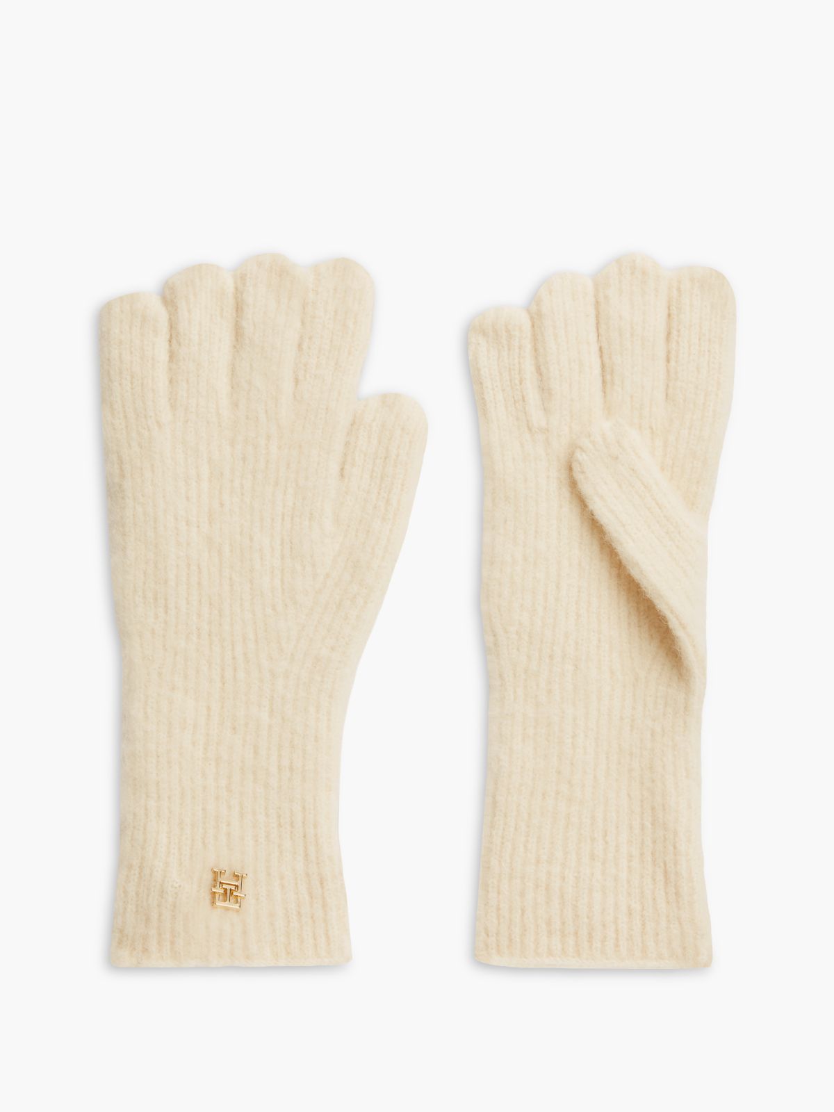 Chic TH Monogram Gloves With Alpaca — Beige