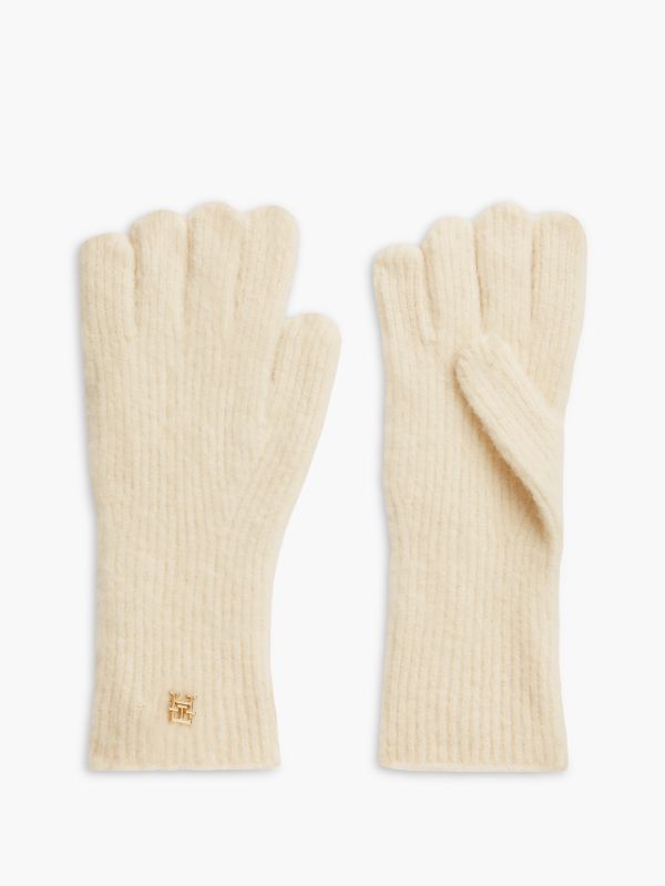 Chic TH Monogram Gloves With Alpaca — Beige
