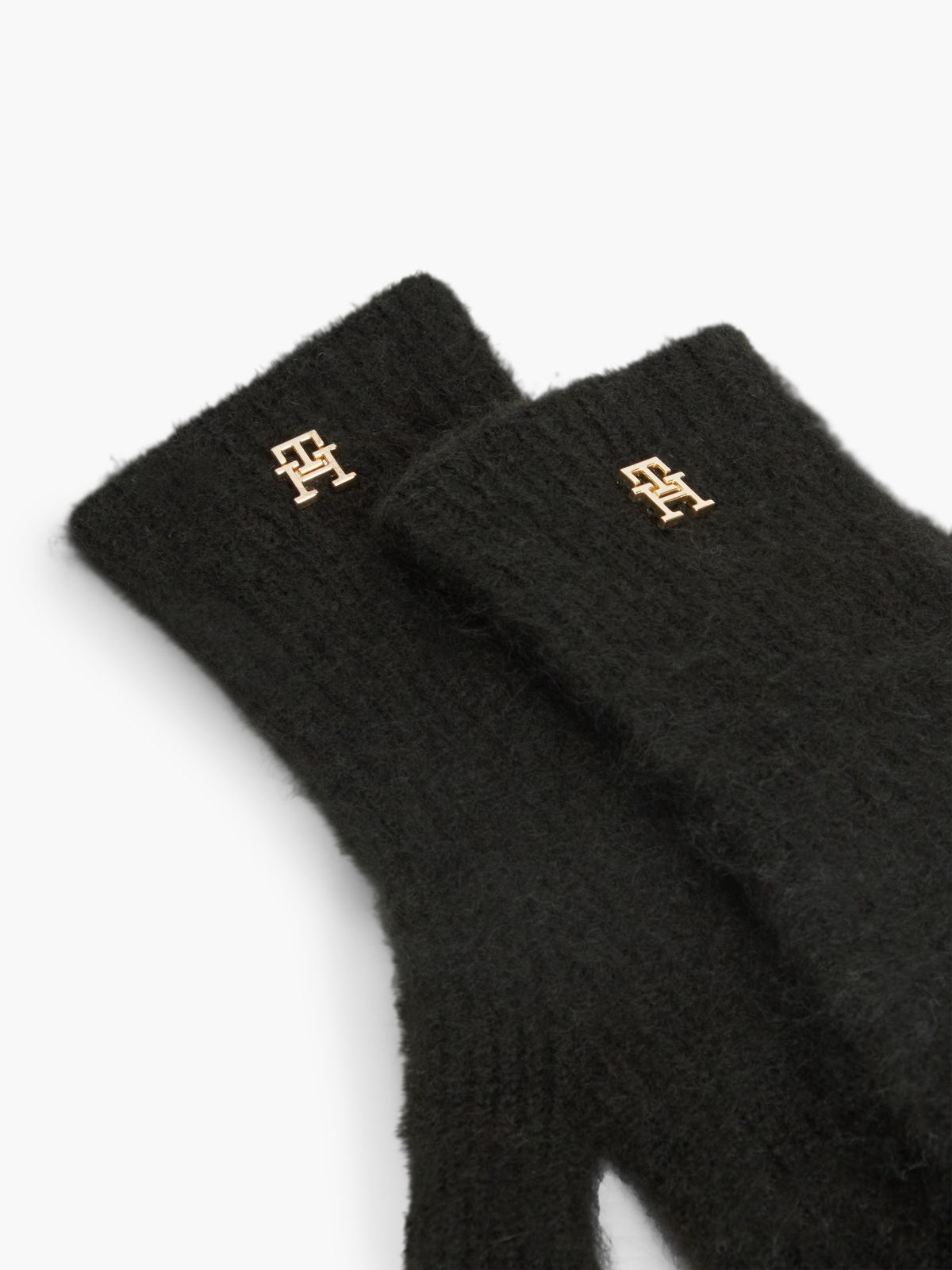 Chic TH Monogram Gloves With Alpaca — Black