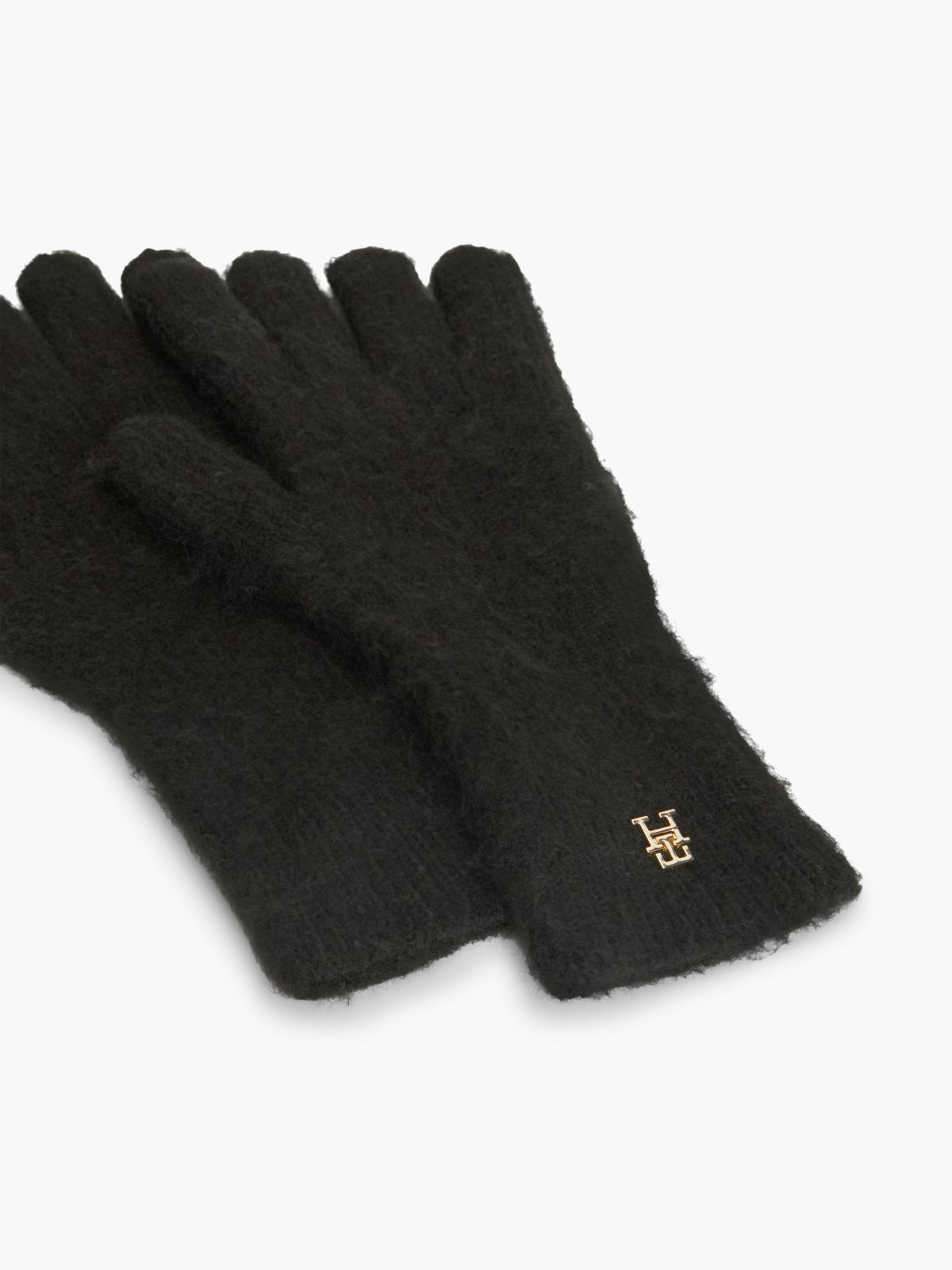 Chic TH Monogram Gloves With Alpaca — Black