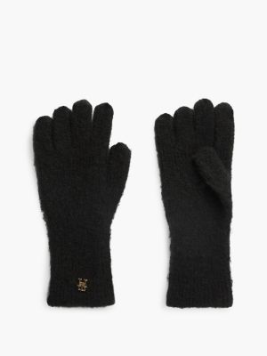 gants chic avec alpaga à monogramme th black pour femmes tommy hilfiger