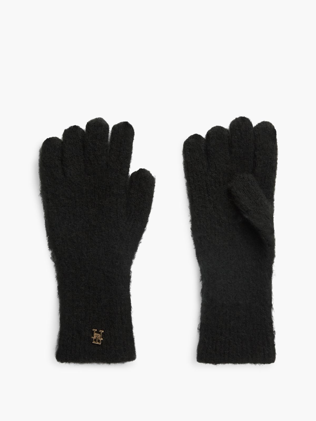 Chic TH Monogram Gloves With Alpaca — Black