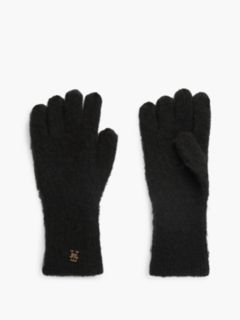 Chic TH Monogram Gloves With Alpaca — Black 1