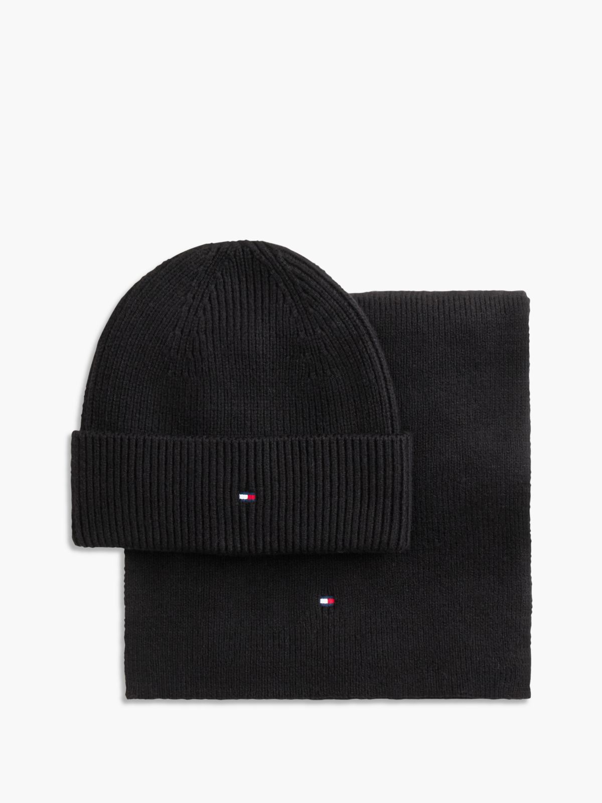 Hilfiger Flag Beanie And Scarf Gift Box — Black