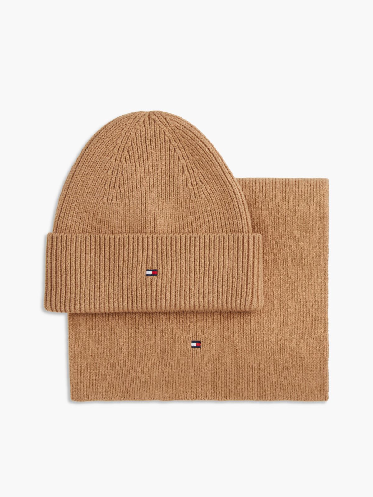 Hilfiger Flag Beanie And Scarf Gift Box — Khaki