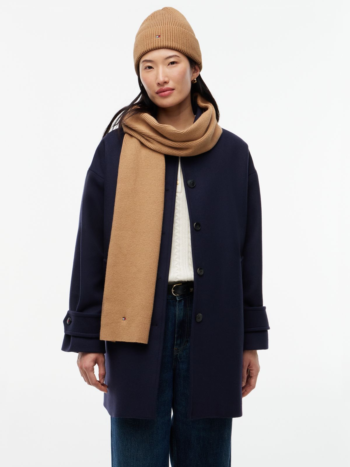 Hilfiger Flag Beanie And Scarf Gift Box — Khaki