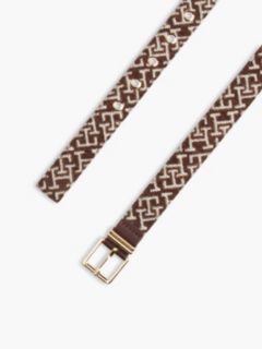 TH Monogram Jacquard Square Buckle Belt — Khaki 2