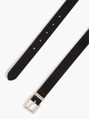 black suede square roller buckle belt for women tommy hilfiger