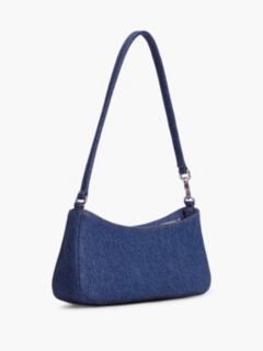 Logo Plaque Denim Shoulder Bag — Denim 3