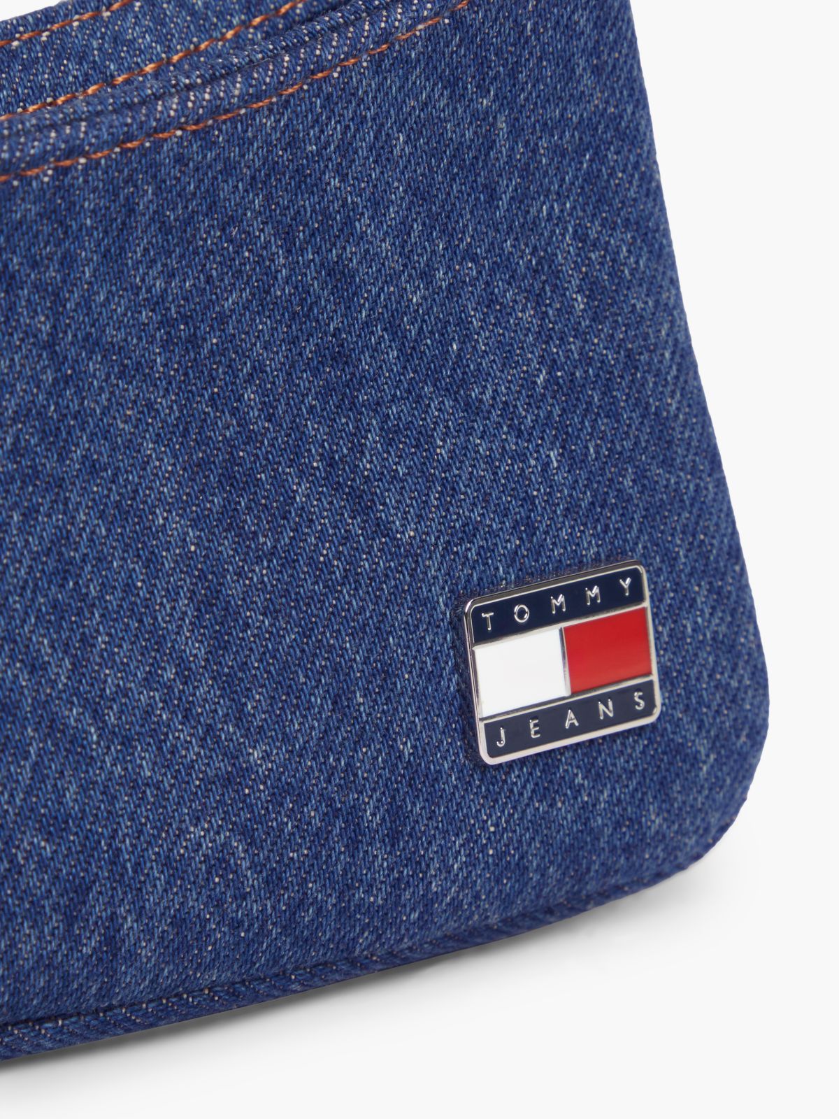 Logo Plaque Denim Shoulder Bag — Denim