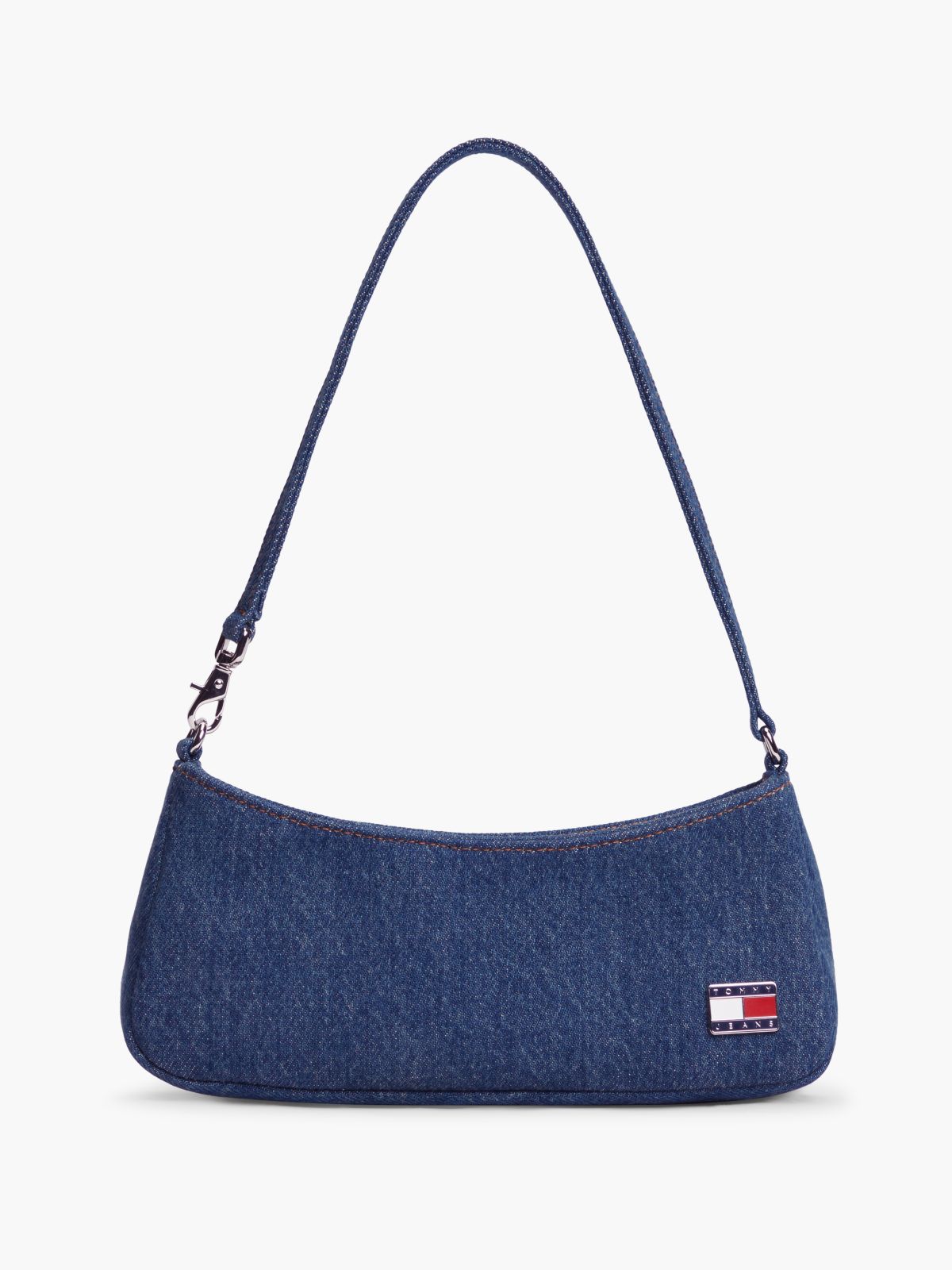 Logo Plaque Denim Shoulder Bag — Denim
