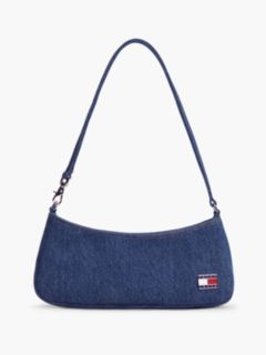 Logo Plaque Denim Shoulder Bag — Denim 1