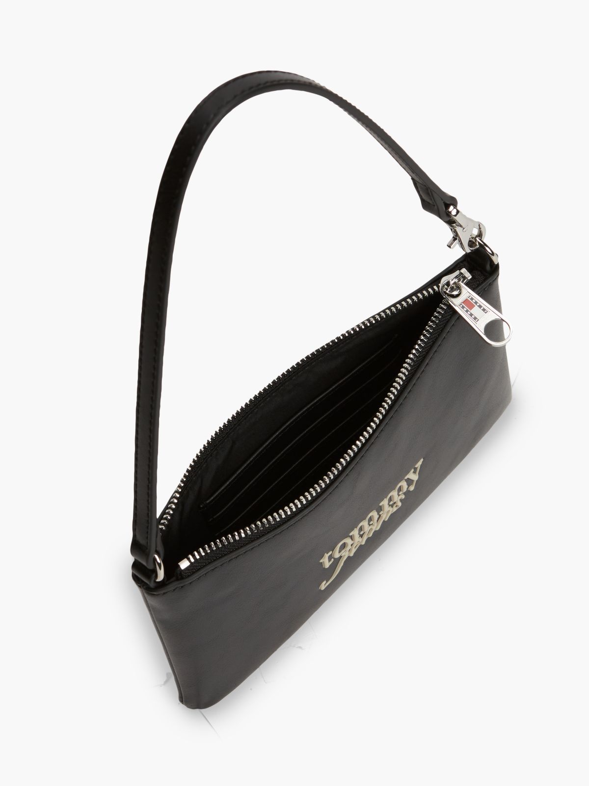 Essential Textured Logo Strap Wallet — Black