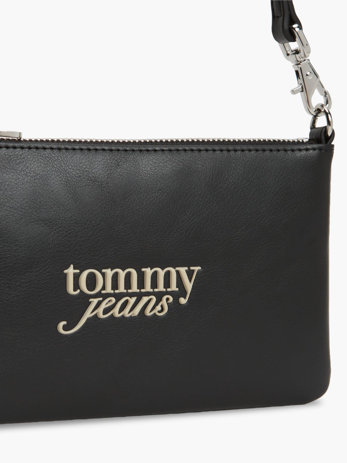 Essential Textured Logo Strap Wallet — Black