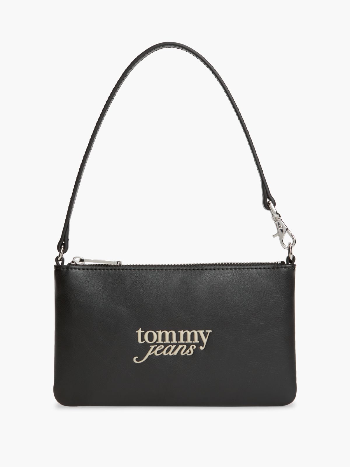 Essential Textured Logo Strap Wallet — Black