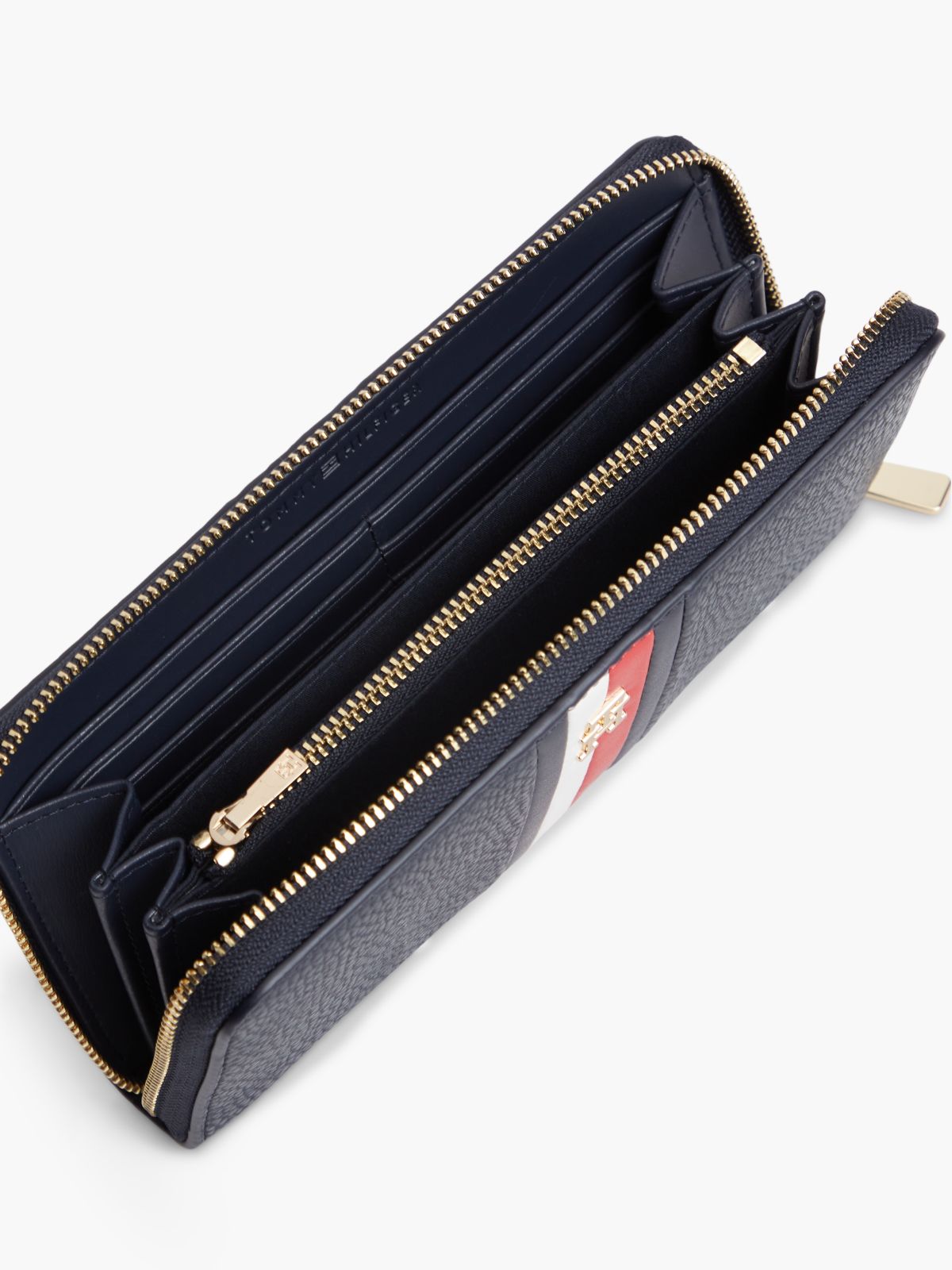Hilfiger Icon Global Stripe Zip-Around Wallet — Blue