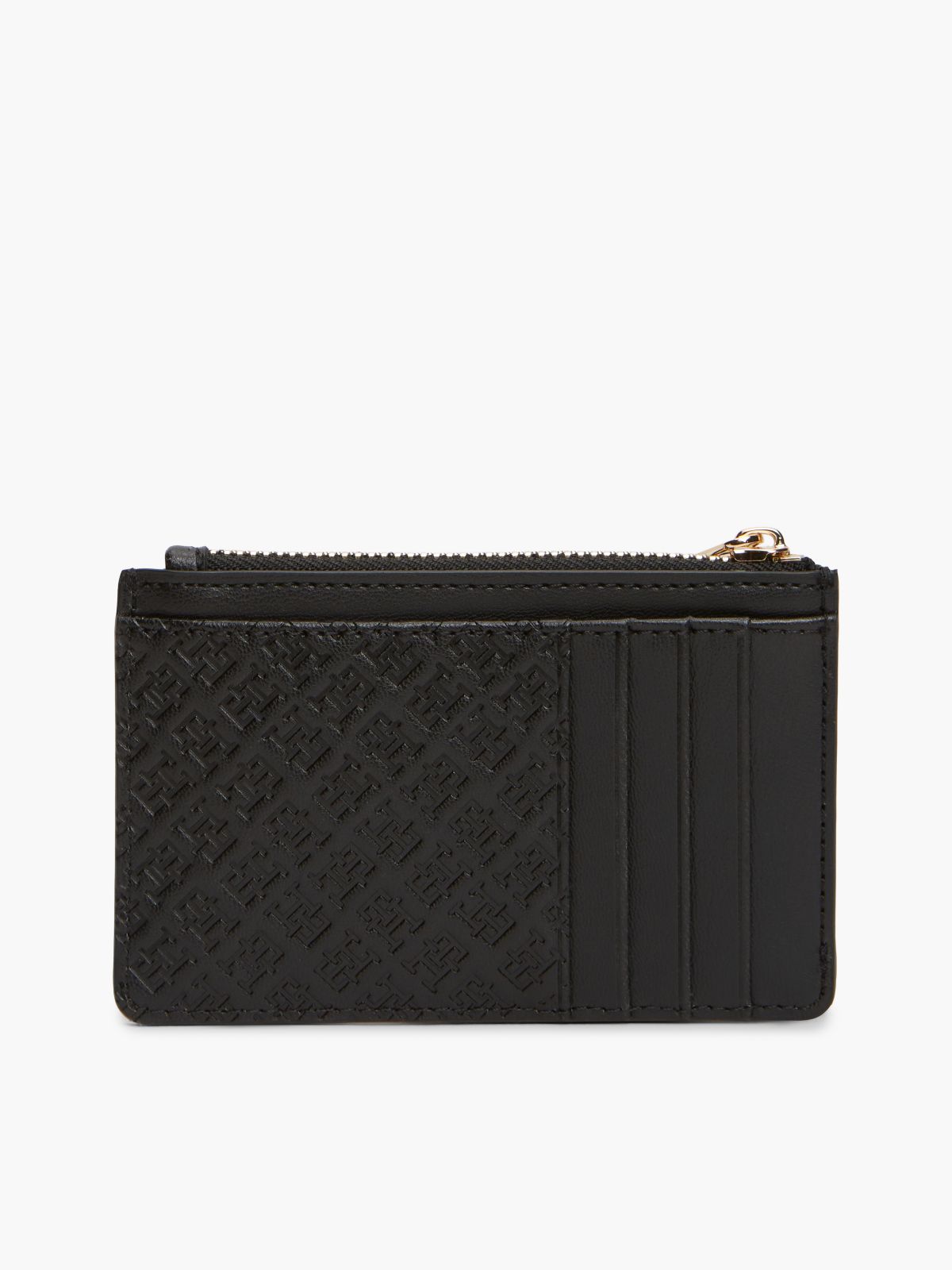 Hilfiger Icon Debossed Credit Card Holder — Black