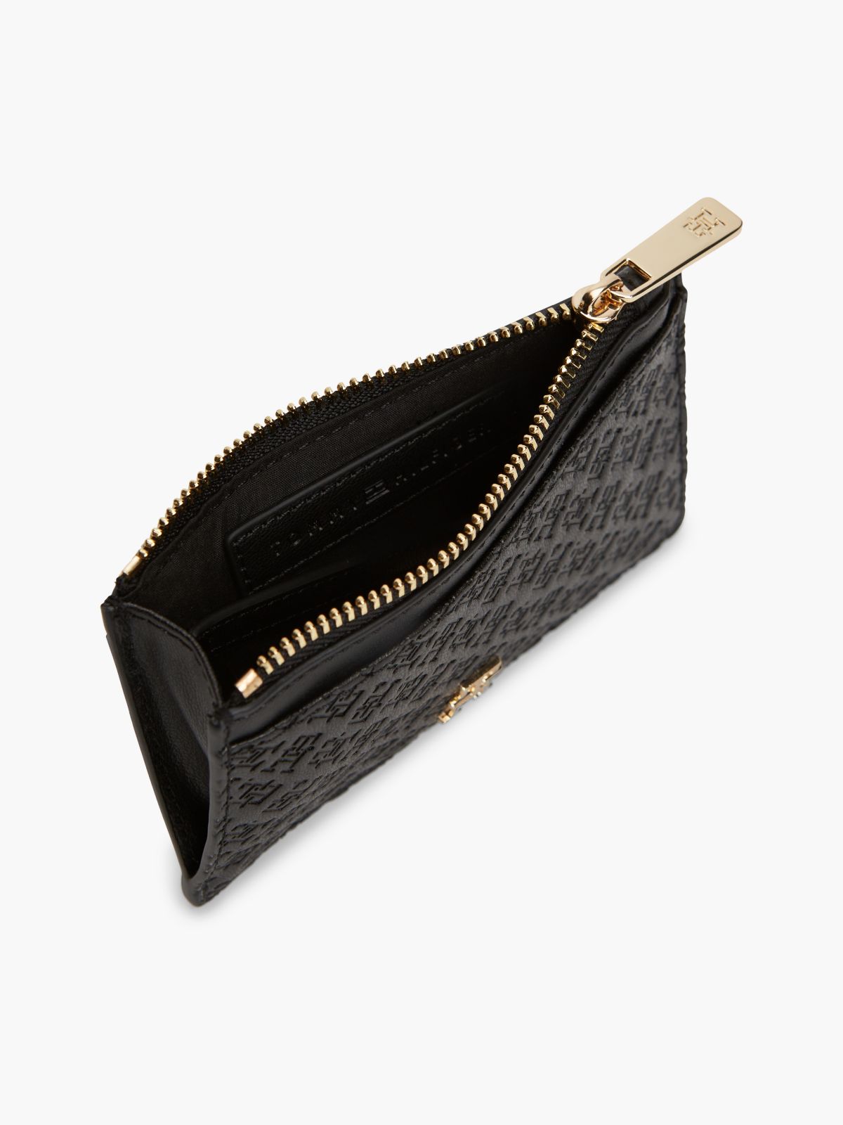 Hilfiger Icon Debossed Credit Card Holder — Black