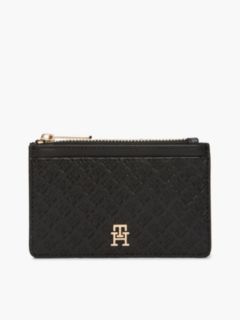 Hilfiger Icon Debossed Credit Card Holder — Black 1