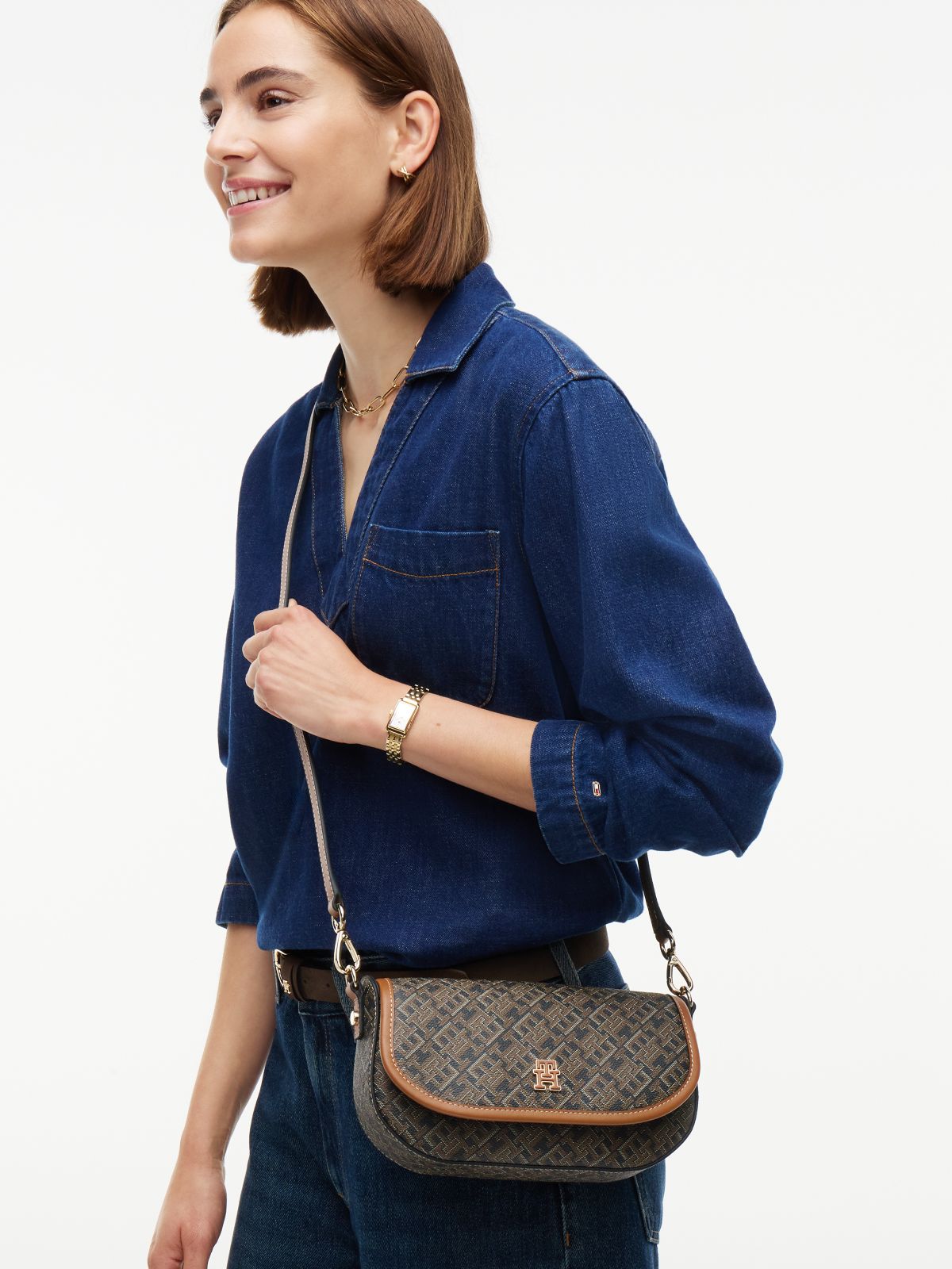 TH Monoplay Crossbody Saddle bag — Black