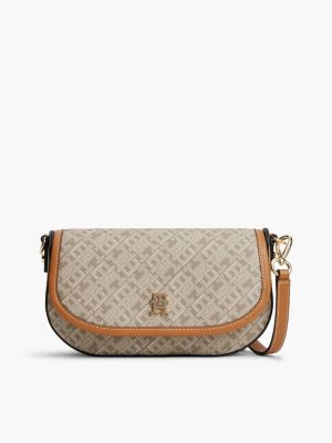 khaki th monoplay crossbody-satteltasche für damen - tommy hilfiger