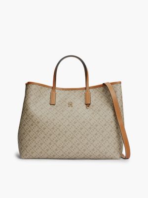 khaki torba th monoplay do noszenia na skos dla kobiety - tommy hilfiger