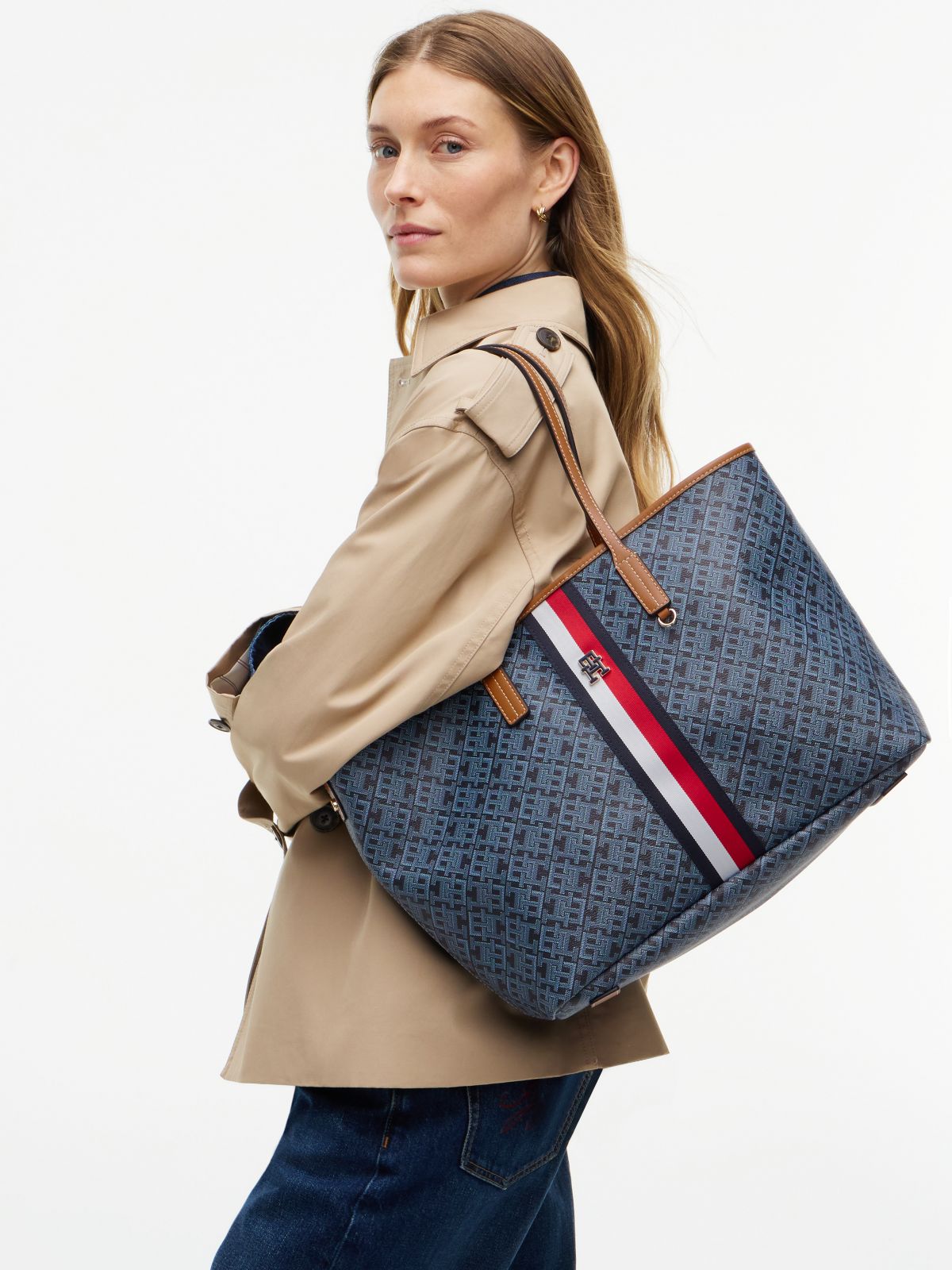 TH Monoplay Global Stripe Tote Bag — Blue