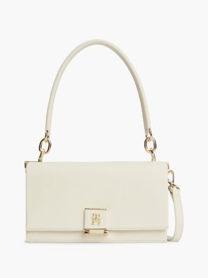 borsa a tracolla global stripe con monogramma beige da donne tommy hilfiger