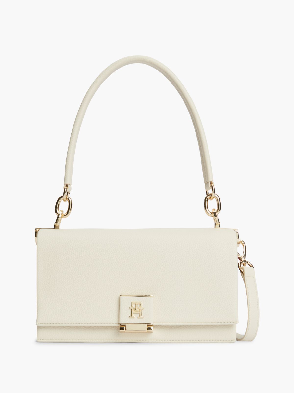 Global Stripe TH Monogram Crossbody Bag — Beige
