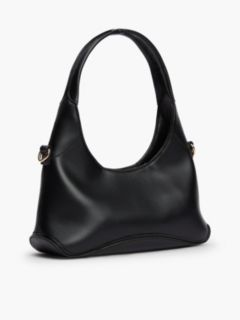 TH Monogram Plaque Crossbody Hobo Bag — Black 3