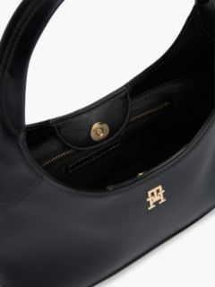 TH Monogram Plaque Crossbody Hobo Bag — Black 4