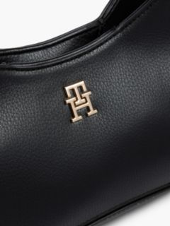TH Monogram Plaque Crossbody Hobo Bag — Black 5