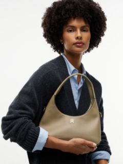 TH Monogram Plaque Crossbody Hobo Bag — Khaki 2