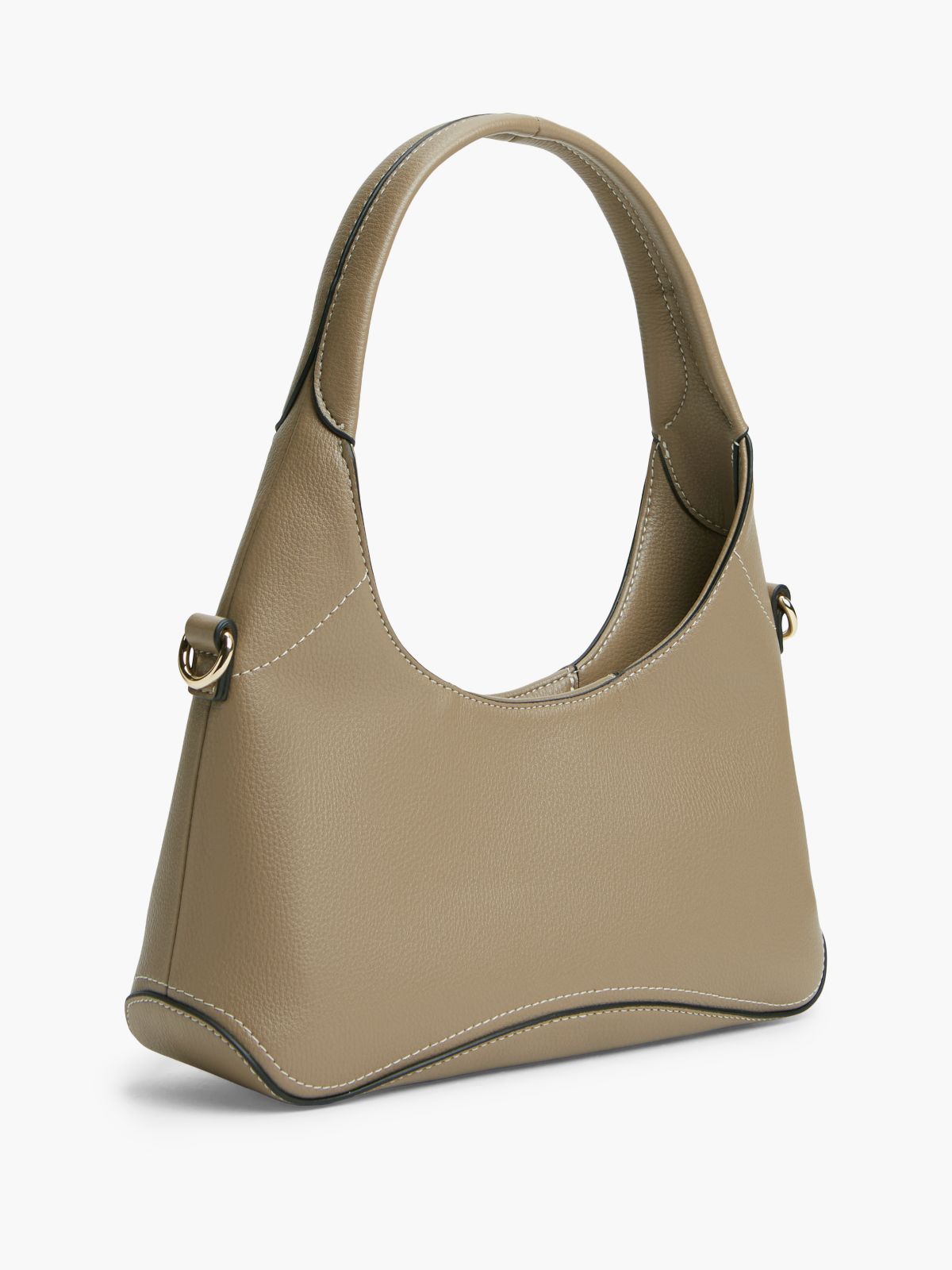 TH Monogram Plaque Crossbody Hobo Bag — Khaki