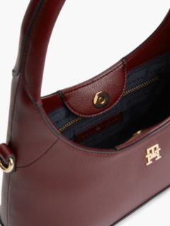 TH Monogram Plaque Crossbody Hobo Bag — Red 4