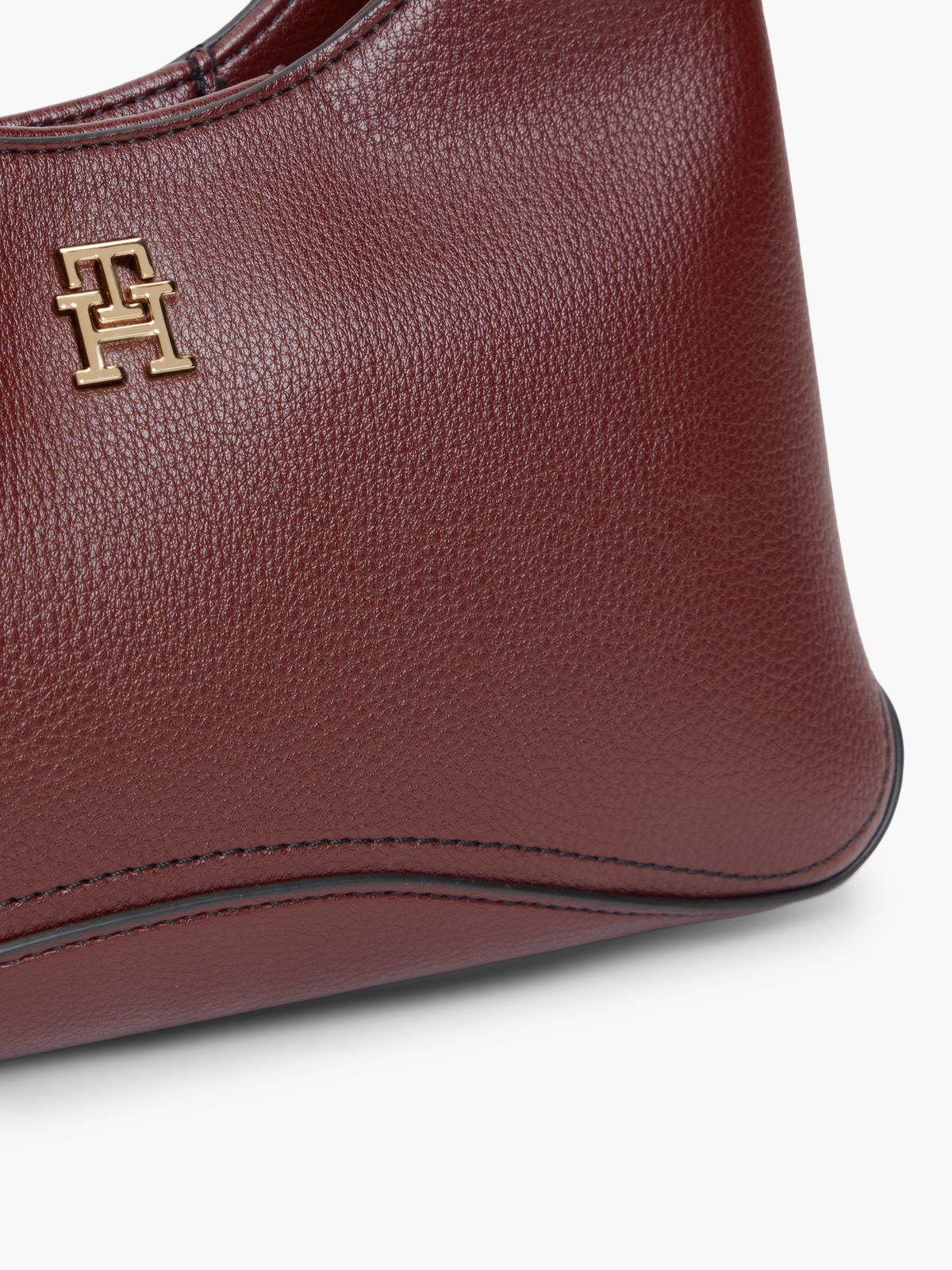 TH Monogram Plaque Crossbody Hobo Bag — Red