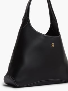 Zip Pocket TH Monogram Hobo Bag — Black 5