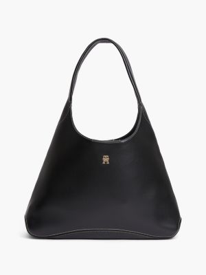borsa hobo con monogramma th black da donne tommy hilfiger