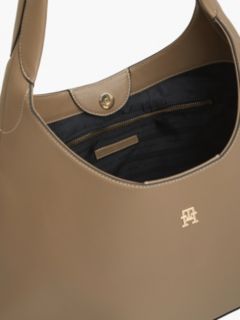 Zip Pocket TH Monogram Hobo Bag — Khaki 4