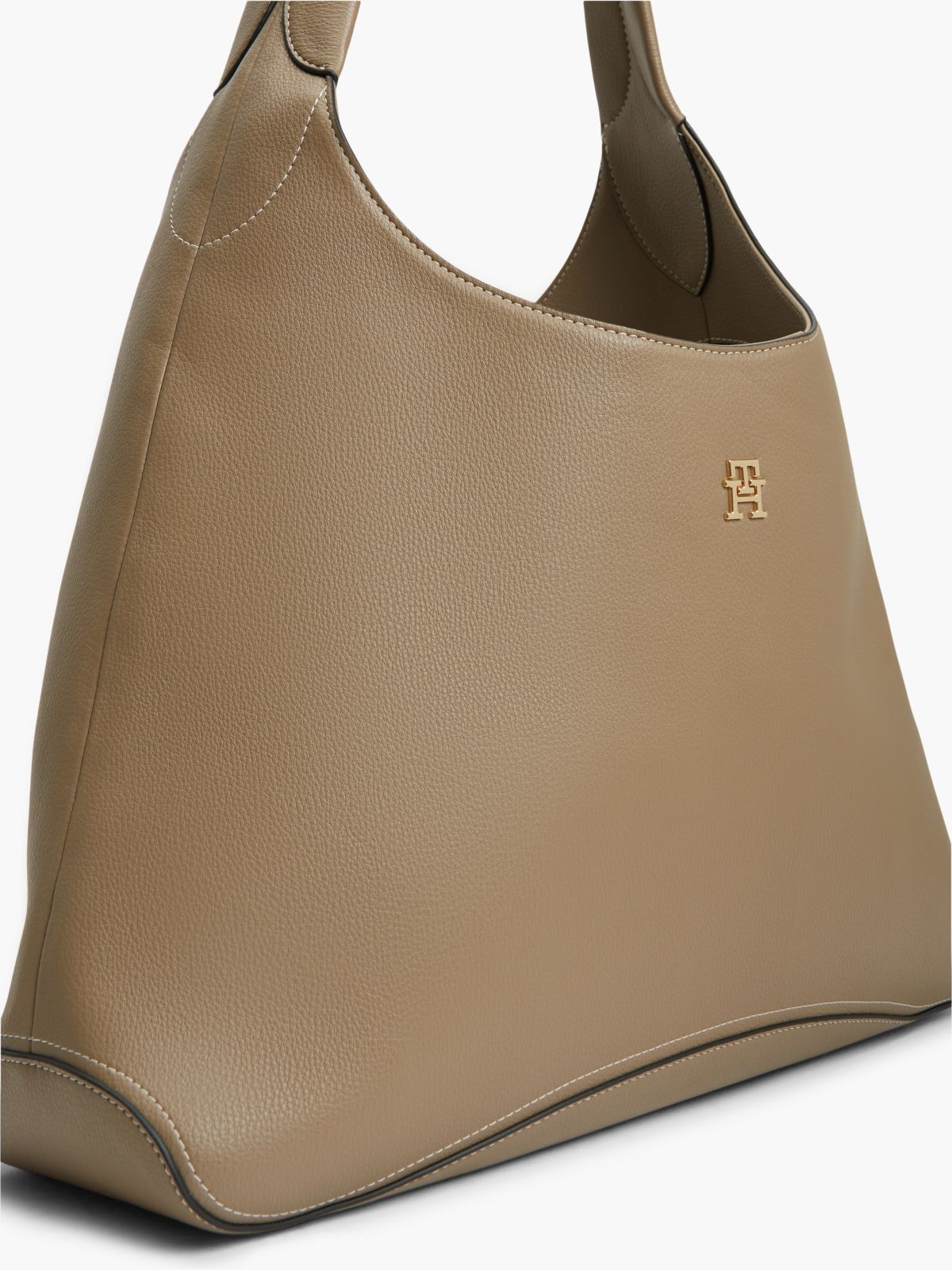 Zip Pocket TH Monogram Hobo Bag — Khaki