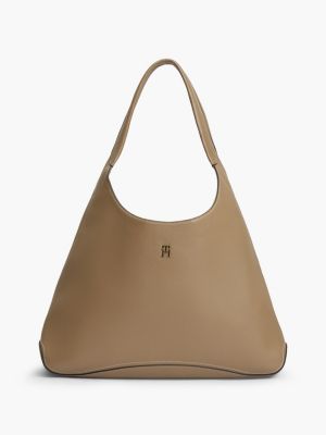 borsa hobo con monogramma th khaki da donne tommy hilfiger