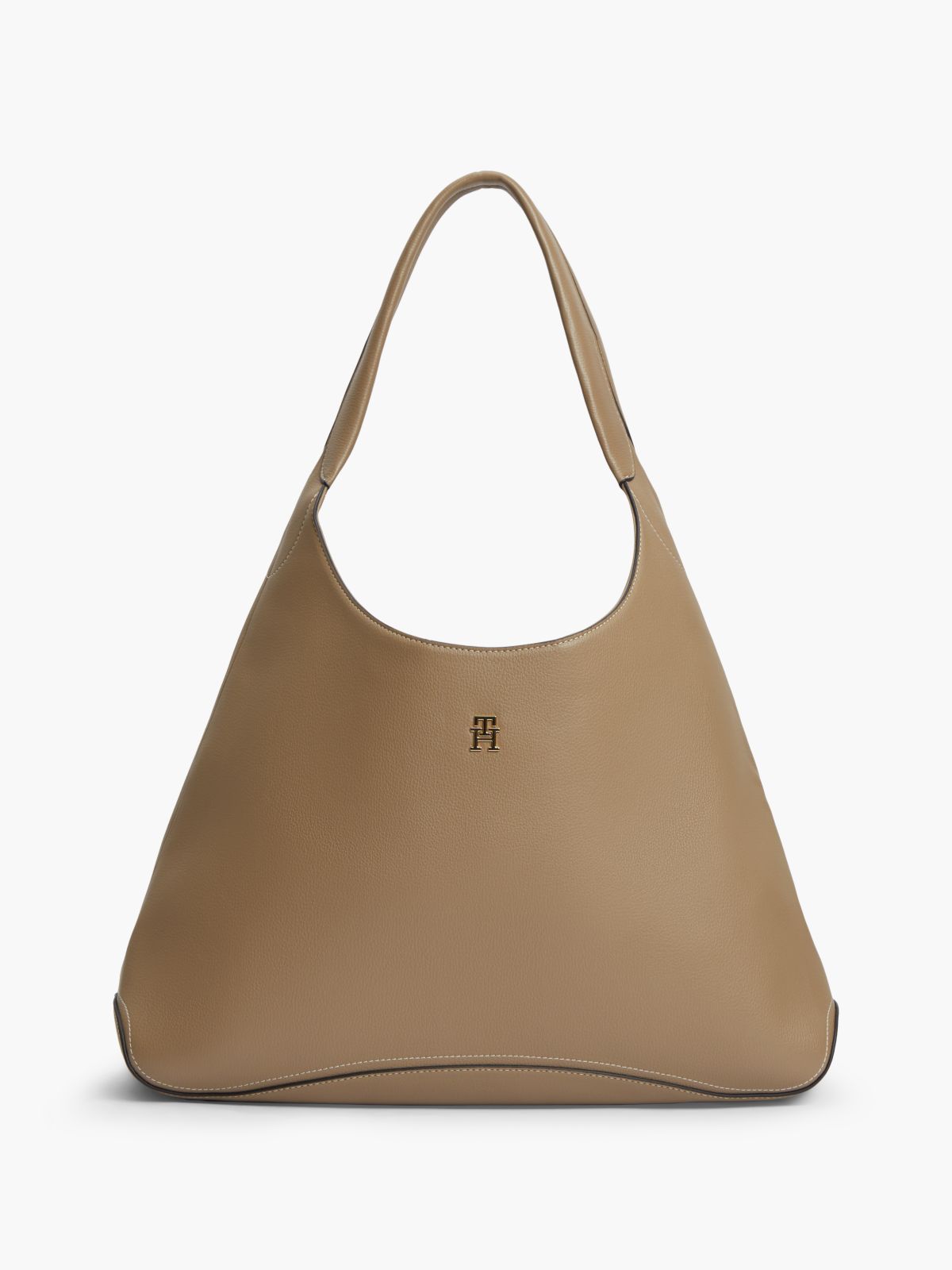 Zip Pocket TH Monogram Hobo Bag — Khaki