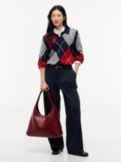Zip Pocket TH Monogram Hobo Bag — Red 2