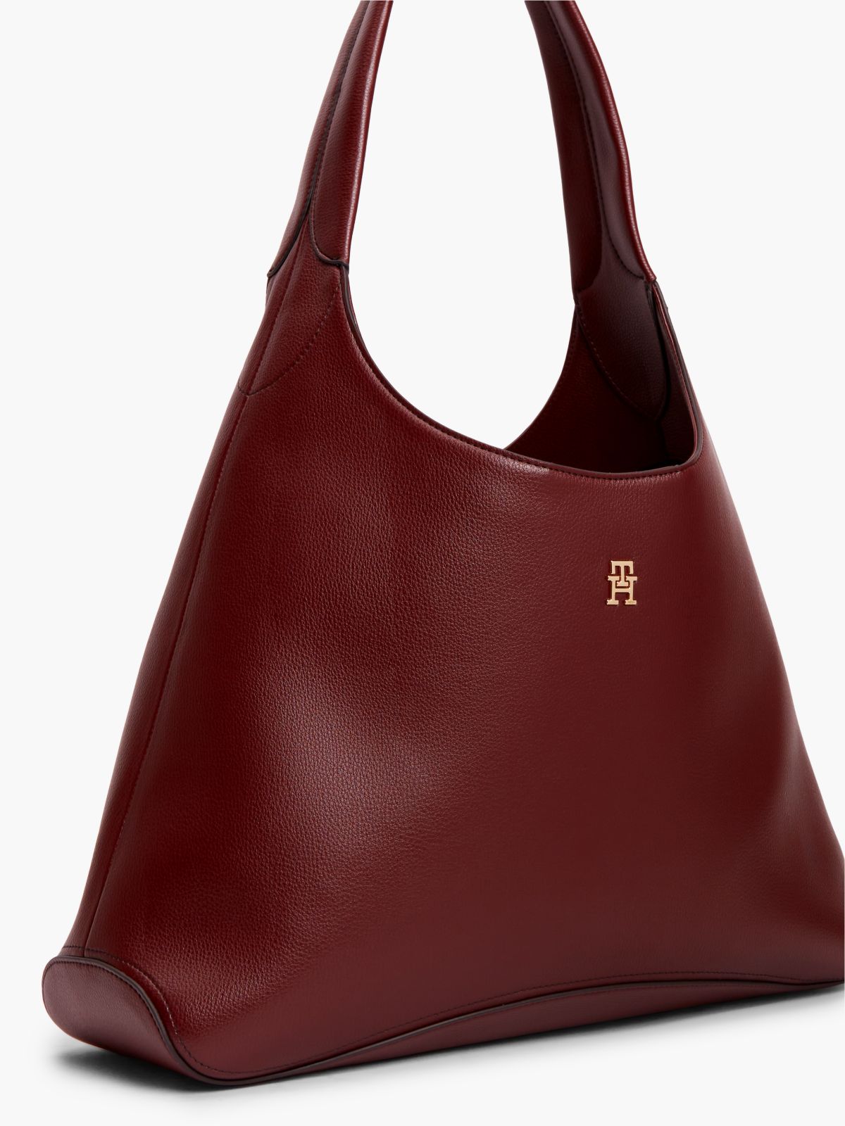 Zip Pocket TH Monogram Hobo Bag — Red