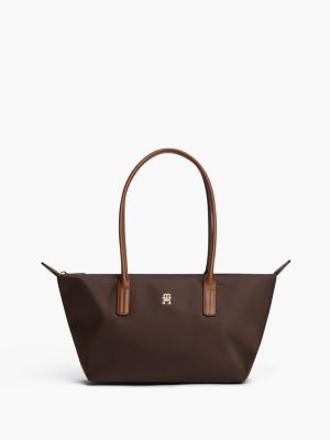 brown popette elongated tote bag for women tommy hilfiger