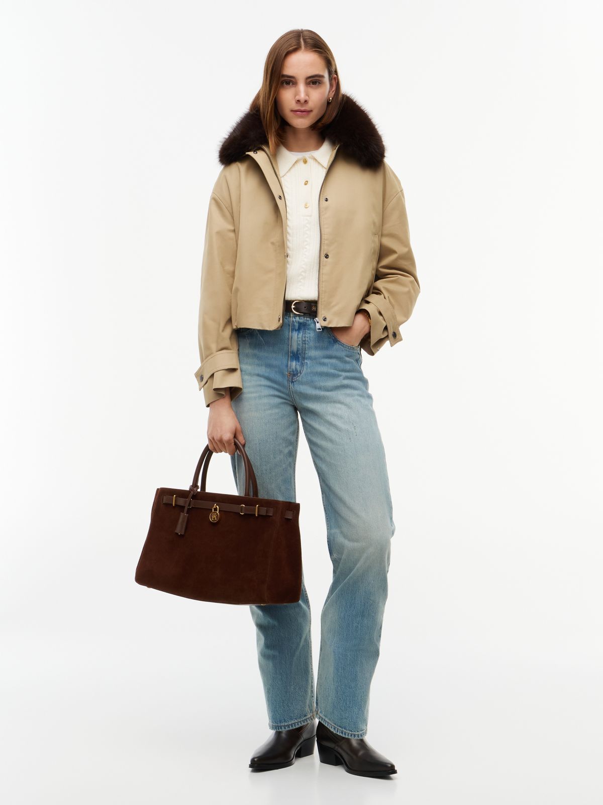 The American Icon Suede Tote Bag — Brown