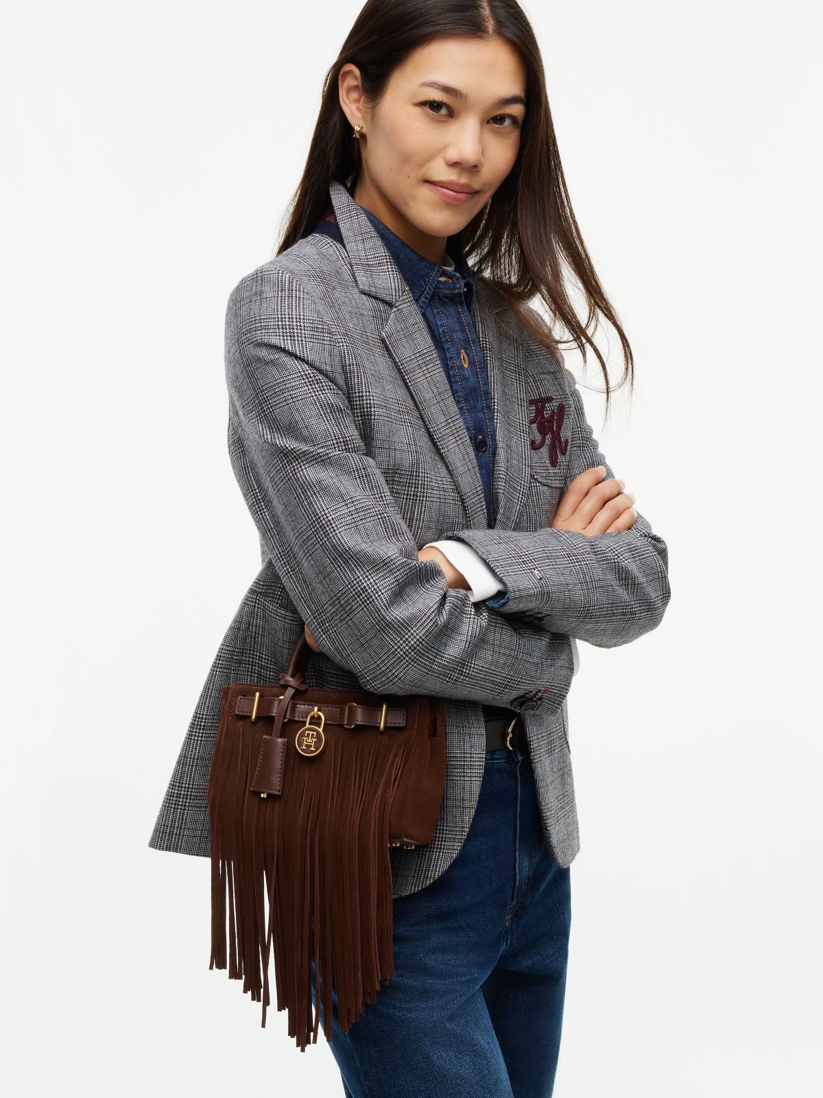 The American Icon Suede Fringe Tote Bag — Brown