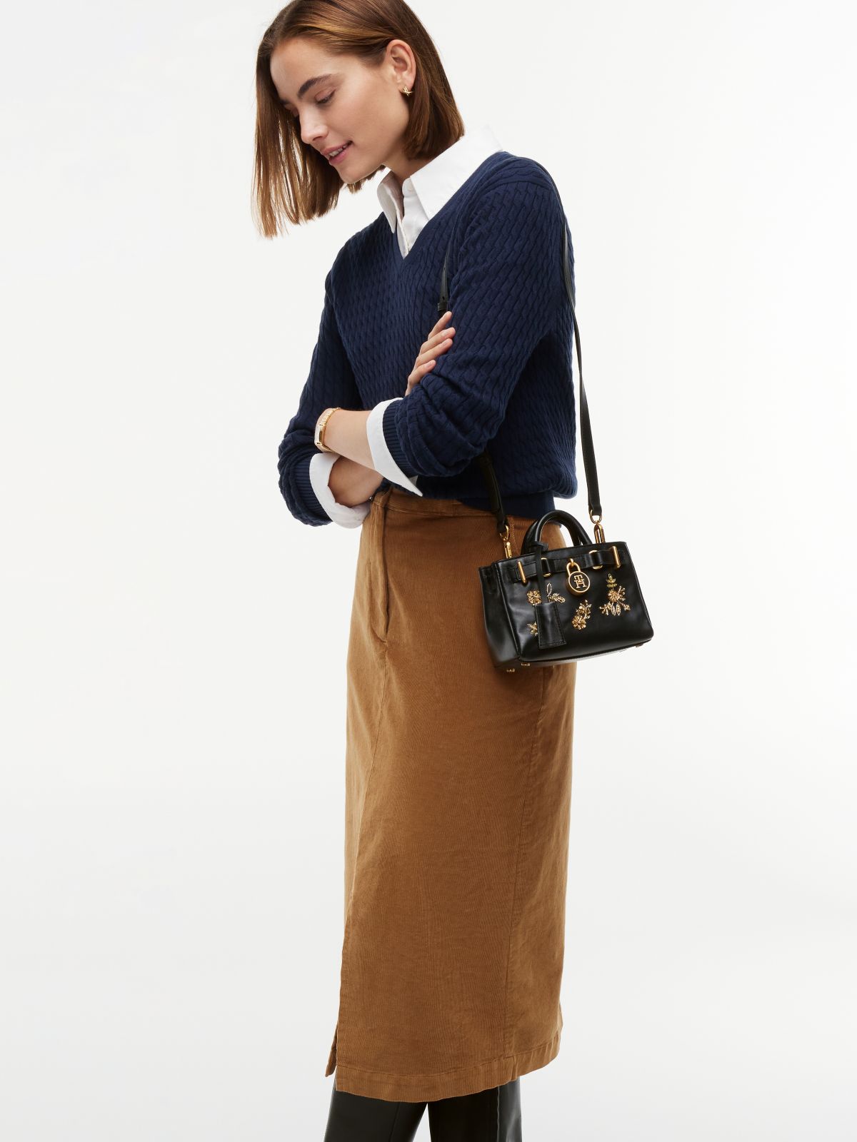 The American Icon Leather Sequin Tote Bag — Black