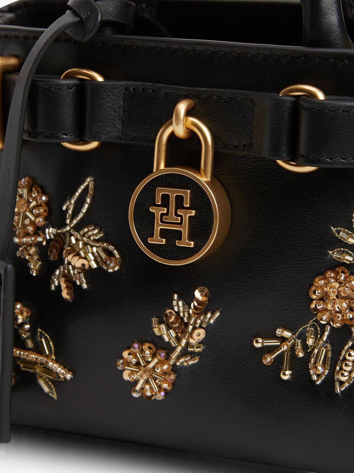 The American Icon Leather Sequin Tote Bag — Black